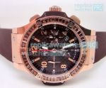 Replica Hublot Big Bang Brown Arabic Number Dial Rubber Strap Watch 